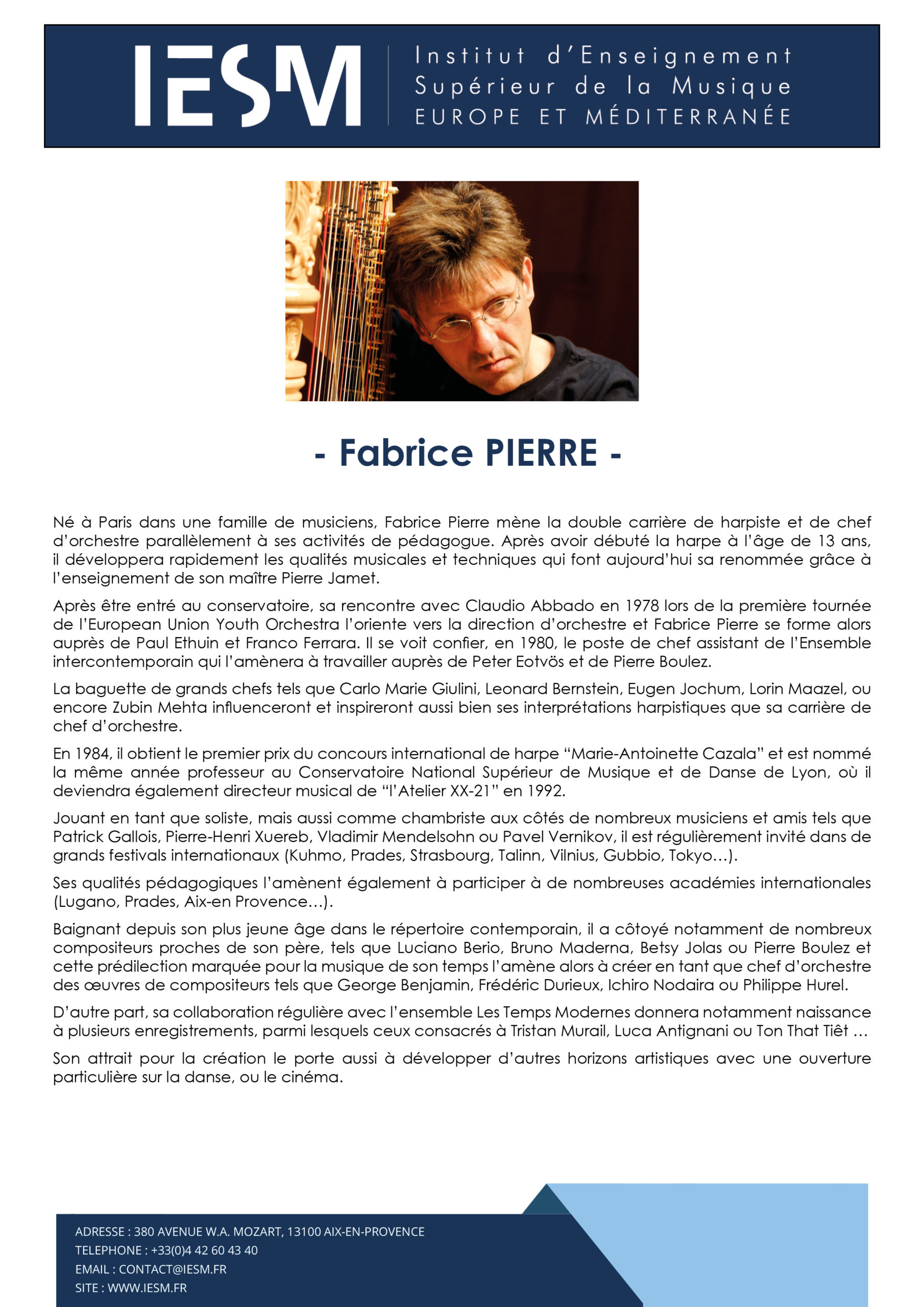 bio Fabrice PIERRE