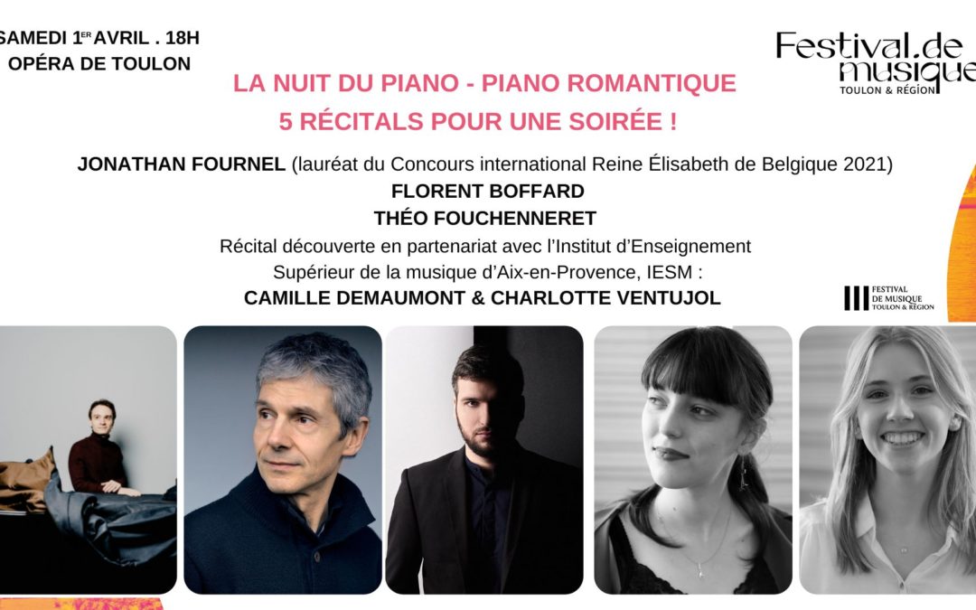 La nuit du Piano 7ème édition – Opéra de Toulon – Récital découverte de deux étudiantes pianistes de l’IESM – Samedi 1 avril 2023 – 18h