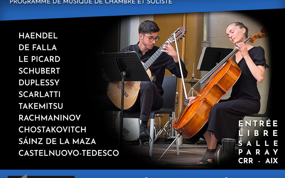 Les Mardis de l’IESM au Conservatoire d’Aix-en-Provence – musique de chambre et soliste – Mardi 18 juin 2024 – 12h00 en salle Paray