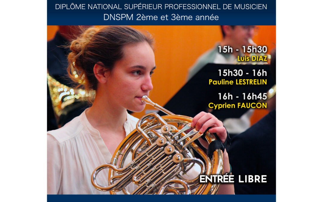 Jeudi 12 juin 2025 – Cors – épreuves publiques de 2ème et 3ème année du cursus DNSPM