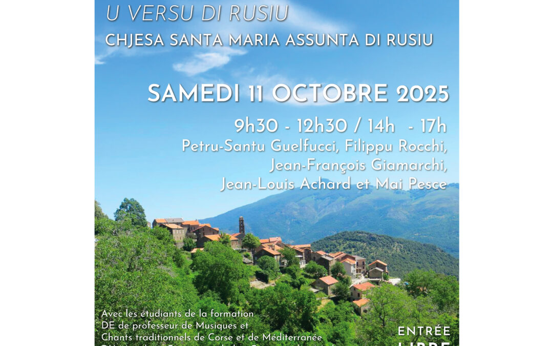 Masterclasse « U Versu di Rusiu » – Samedi 11 octobre 2025 – Chjesa Santa Maria Assunta di Rusiu